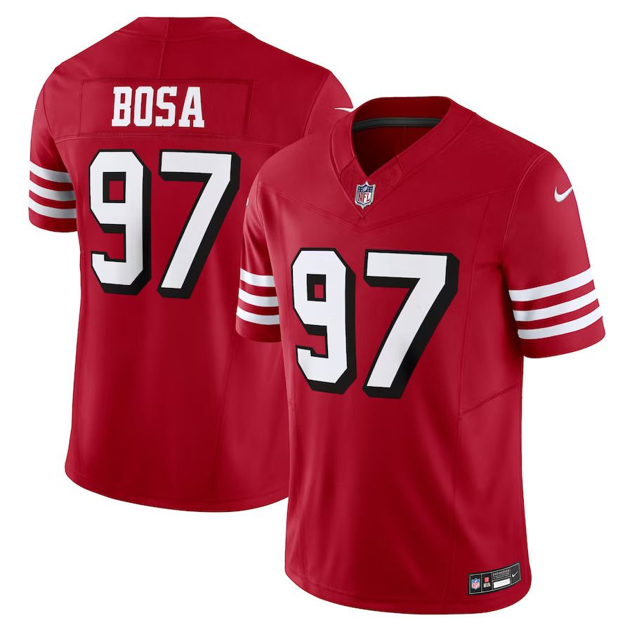 Men San Francisco 49ers #97 Nick Bosa Nike Scarlet Vapor F.U.S.E. Limited NFL Jerseys->san francisco 49ers->NFL Jersey